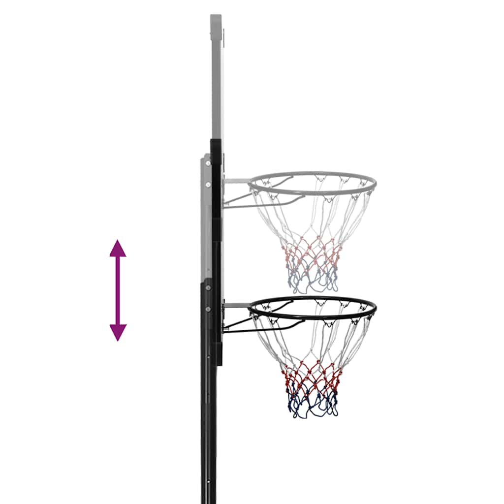 Basketbalstandaard met plaat 256-361 cm polycarbonaat transparant - number 5.