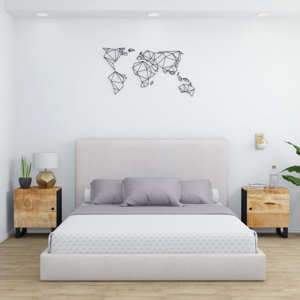 Sengeborde 2 stk. 40x33x46 cm massivt mangotræ - number 1.