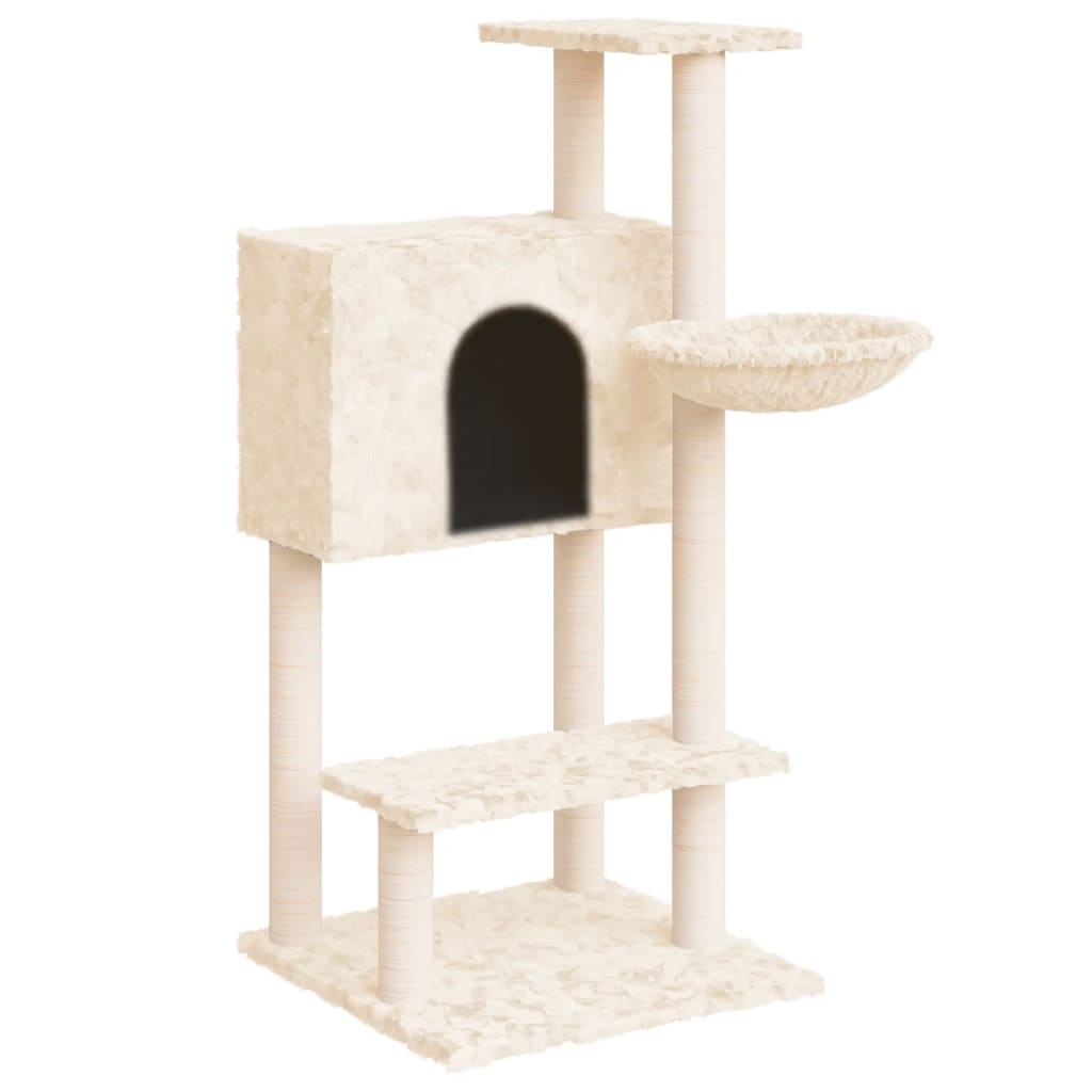 Arbre à chat avec poteaux à griffer en sisal 108,5 cm couleur crème - crème - number 2.