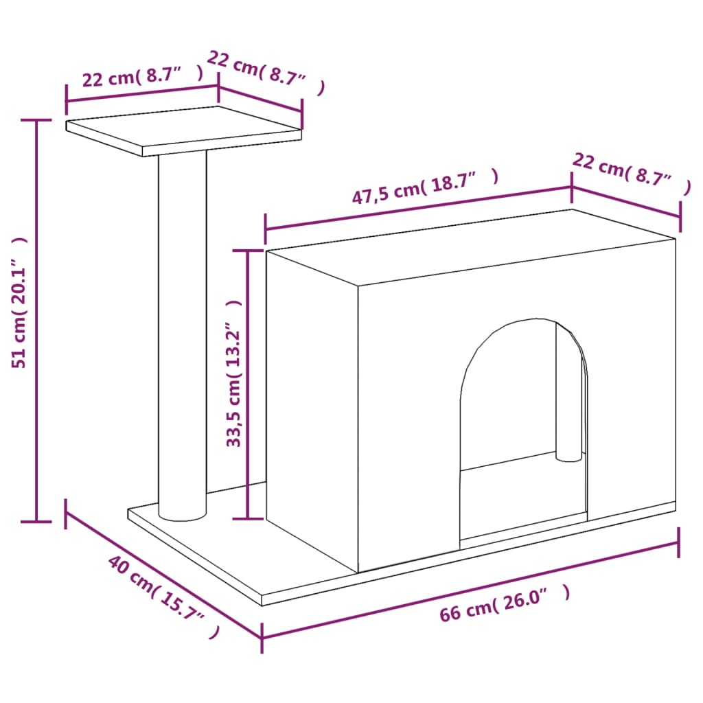 Scratch tree avec sisal post 51 cm - gris foncé - number 7.