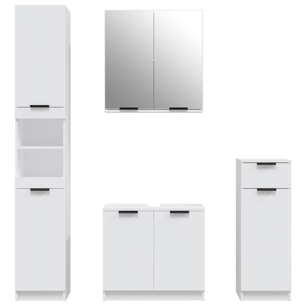 Szafki łazienkowe części zbudowane drewno - białe, 4 - number 5.