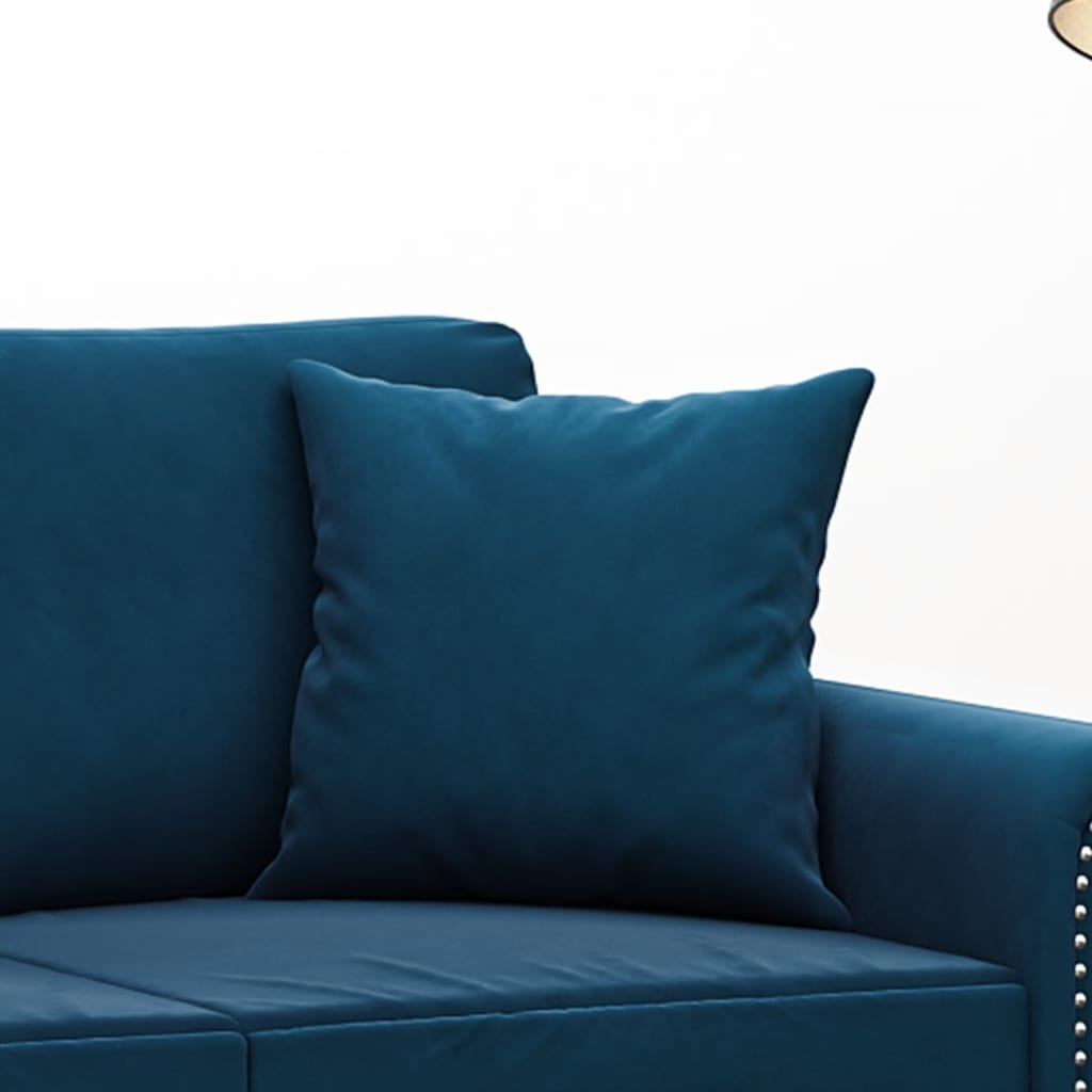 Pyntepuder 2 stk. 40x40 cm velour - blå, 1 - number 5.