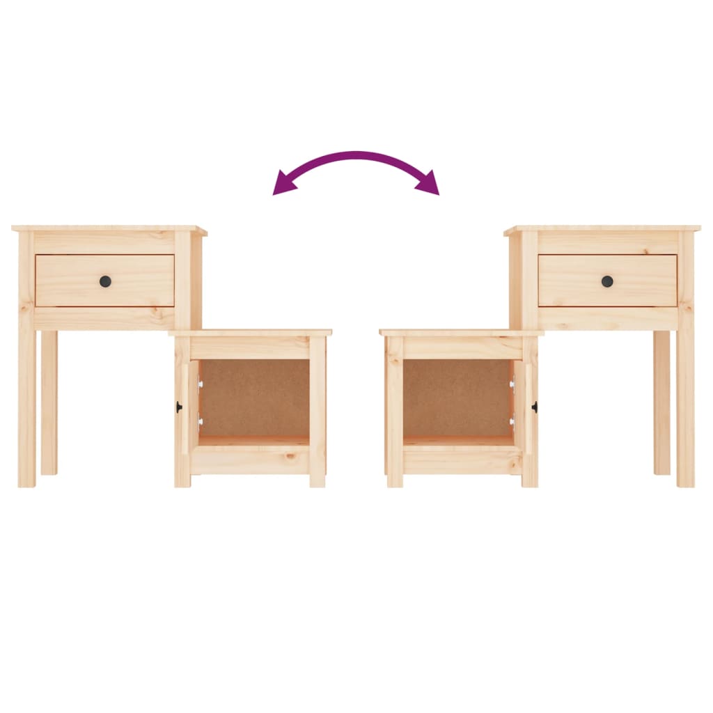 Bedside tables pc. 79.5x38x65.5 cm solid pine - natural colour, 2 - number 6.