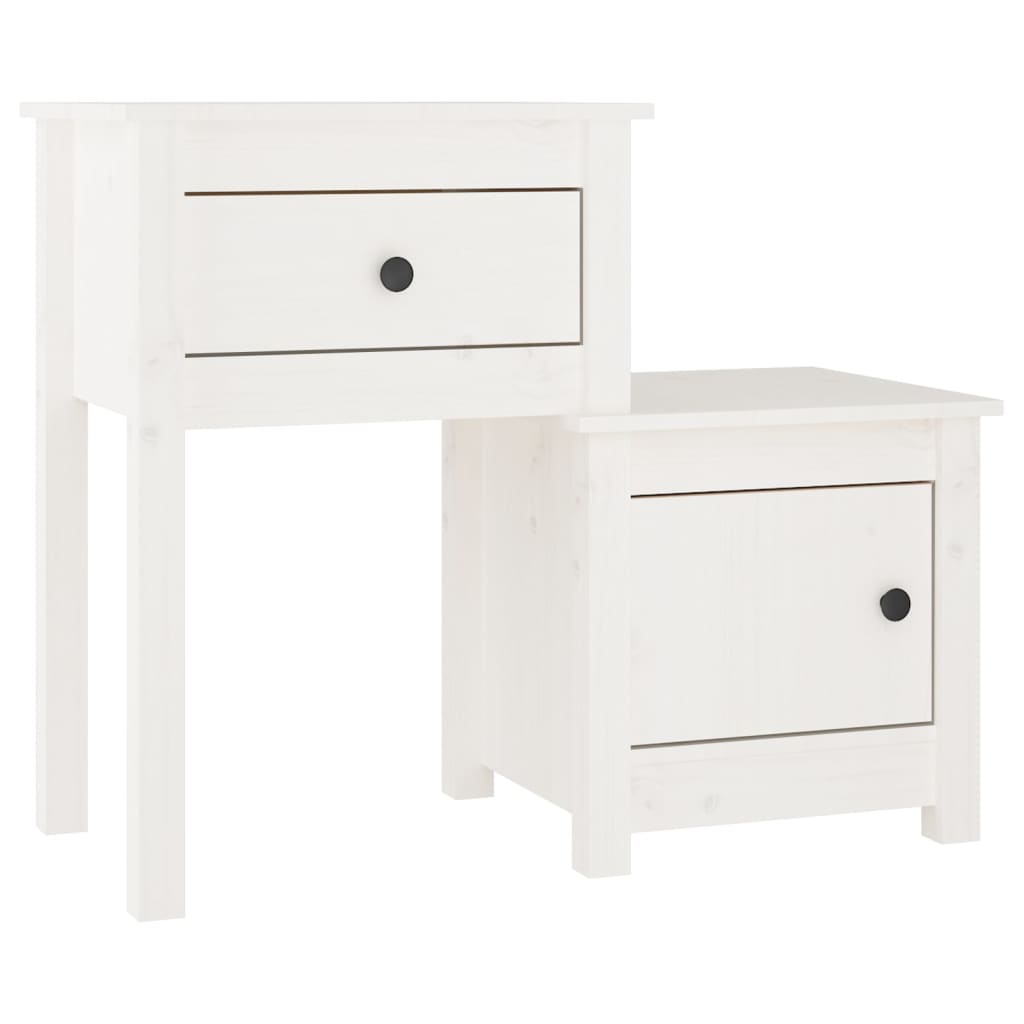 Table de chevet 79,5x38x65,5 cm pin massif - blanc, 1 - number 2.