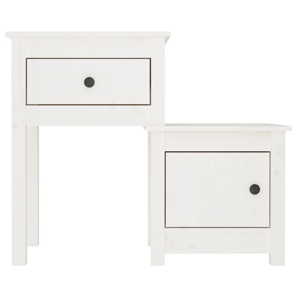 Table de chevet 79,5x38x65,5 cm pin massif - blanc, 1 - number 4.
