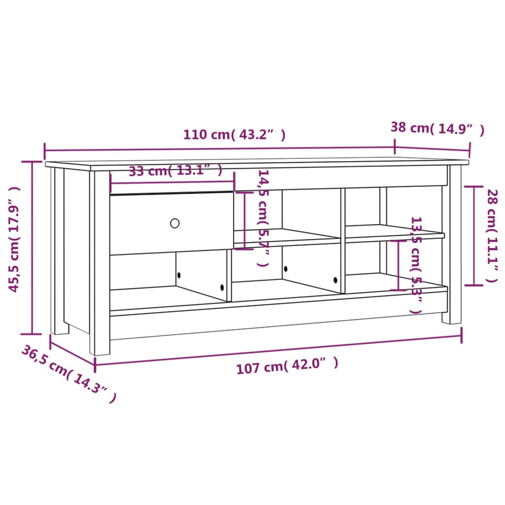 Stalak za cipele 110x38x45,5 cm puna borovina - prirodna boja, 1 - number 10.