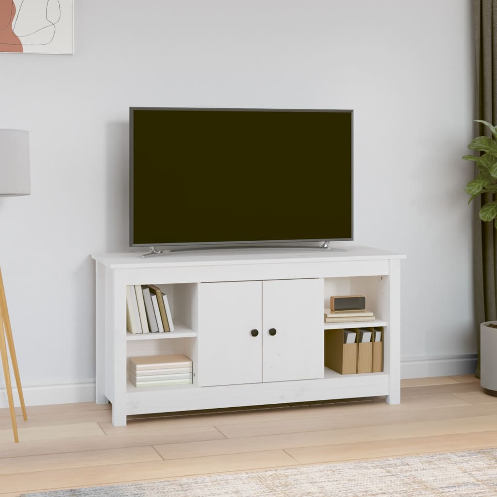 Table tv 103x36,5x52 cm pin massif - blanc, 1 - number 1.