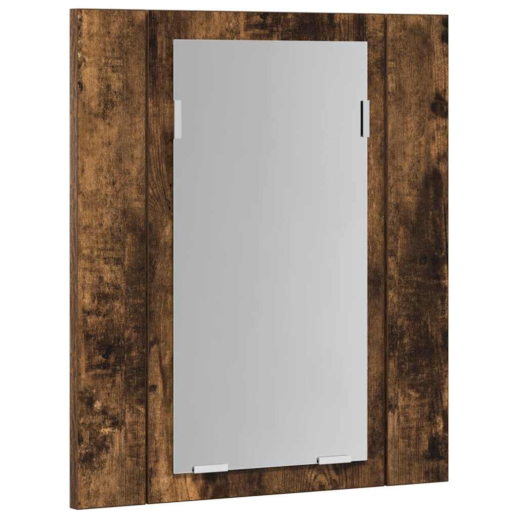 Spejlskab med led-lys 40x12x45 cm konstrueret træ - røget eg, 1 - number 7.