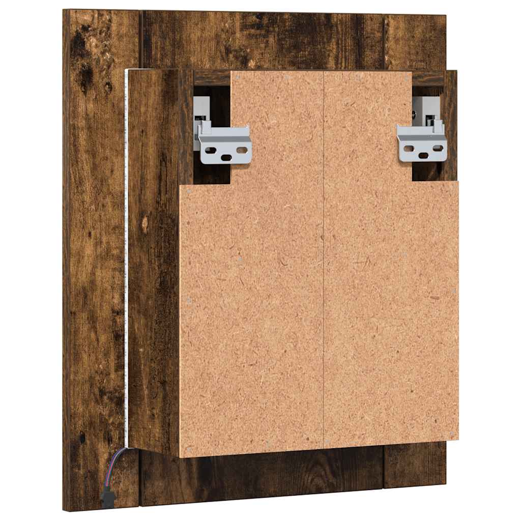 Spejlskab med led-lys 40x12x45 cm konstrueret træ - røget eg, 1 - number 10.