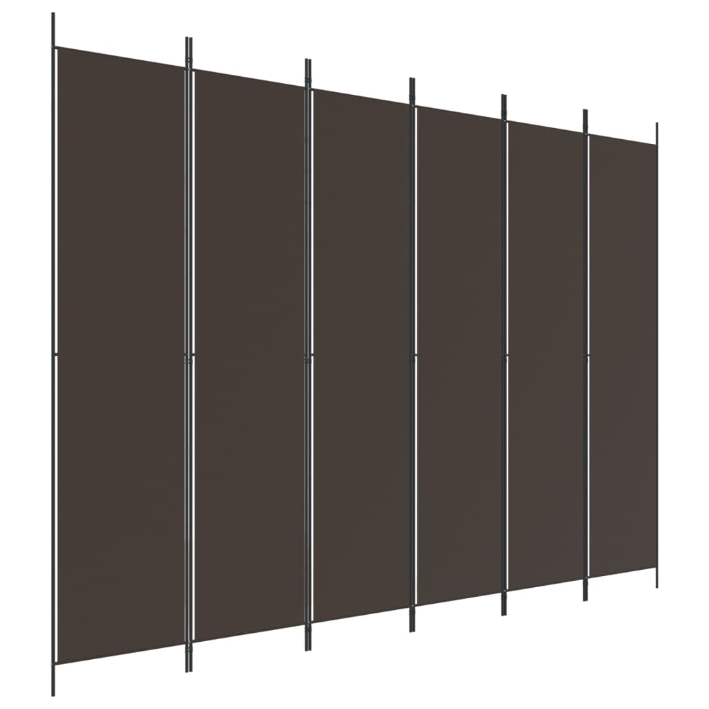 6-panels romdeler stoff - brun, 300 x 220 cm, 1, 6 - number 2.