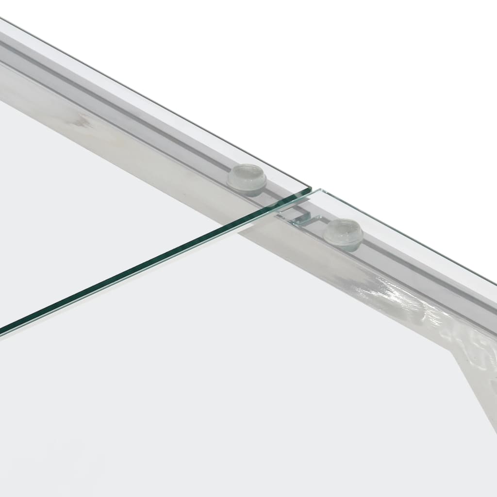 Stolik kawowy stal nierdzewna hartowana w kolorze srebrnym - srebrny, 1, szkło - number 6.