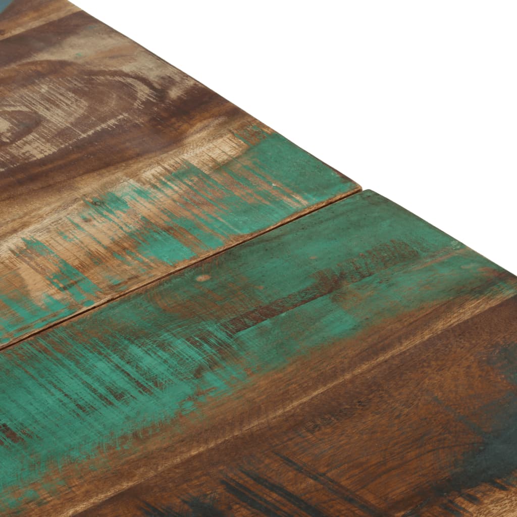 Sofabord rustfrit stål og massivt genbrugstræ sølvfarvet - sølvfarvet og brun, 1, træ - number 8.