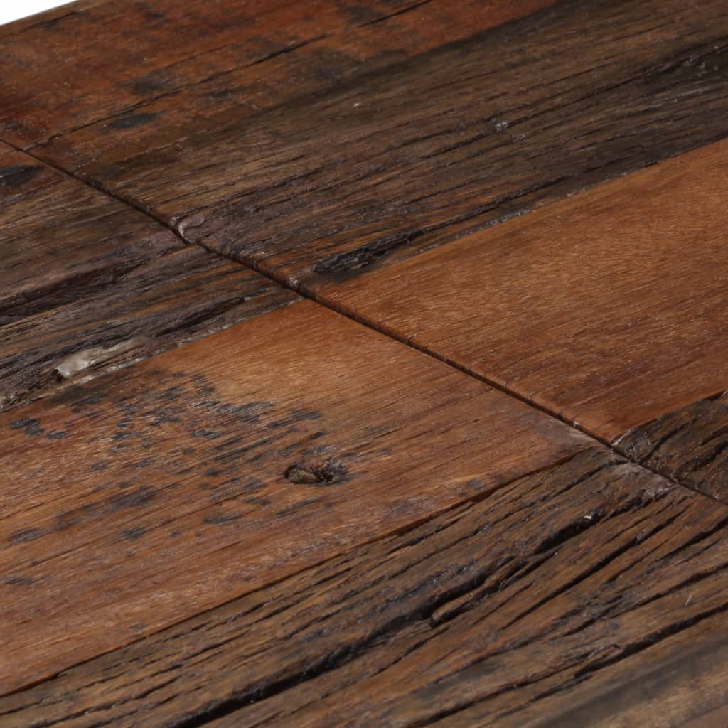 Stolik konsolowy stal nierdzewna i podkłady z litego drewna w kolorze złotym - złoty, 1, drewno - number 6.