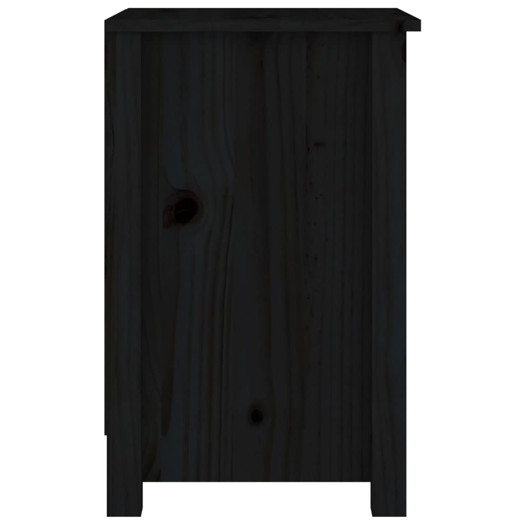 Table de chevet 40x35x55 cm pin massif - noir, 1 - number 4.
