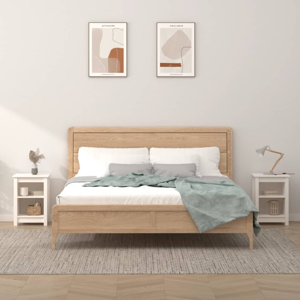 Comodini pz. 40x35x55 cm pino massello - bianco, 2 - number 1.
