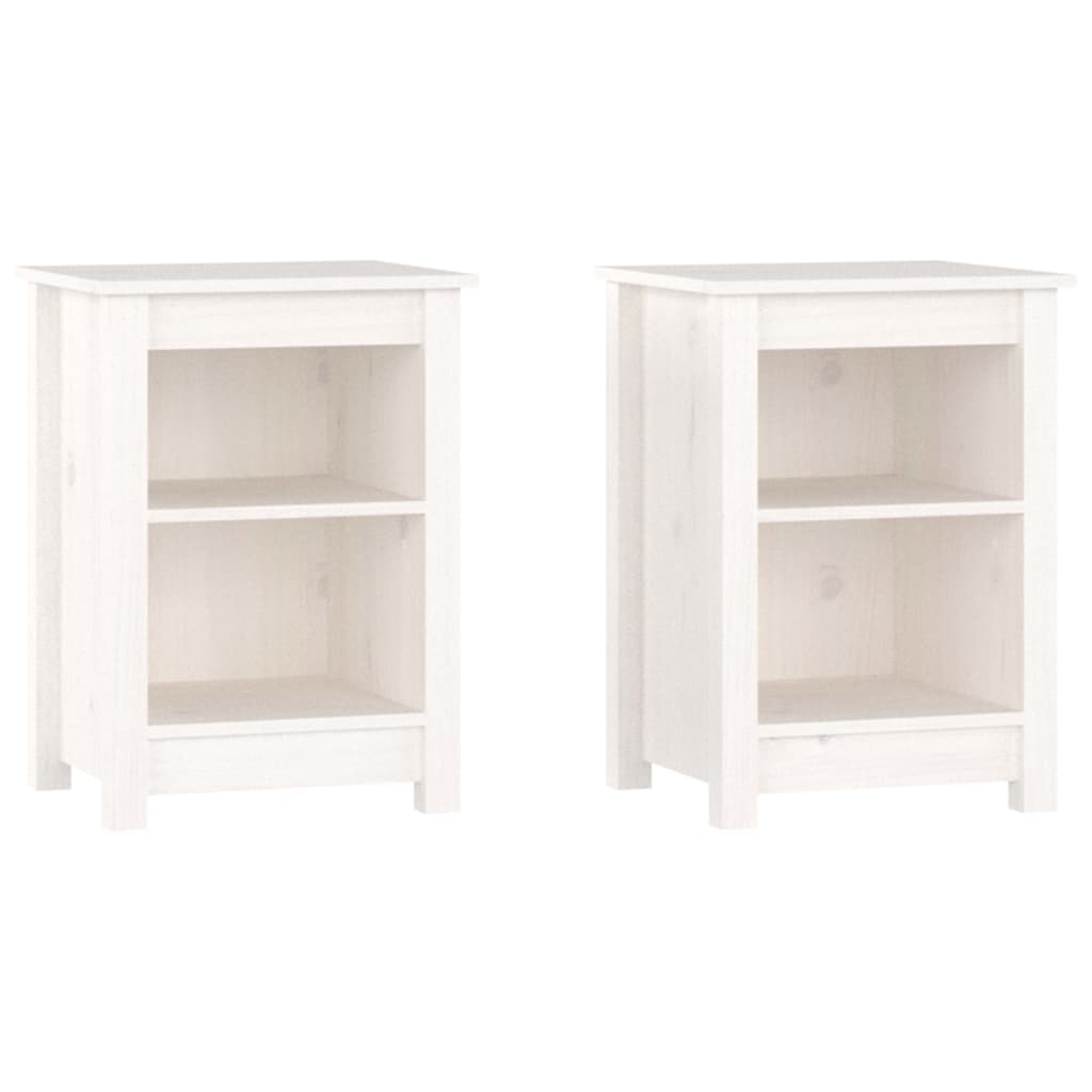 Comodini pz. 40x35x55 cm pino massello - bianco, 2 - number 2.