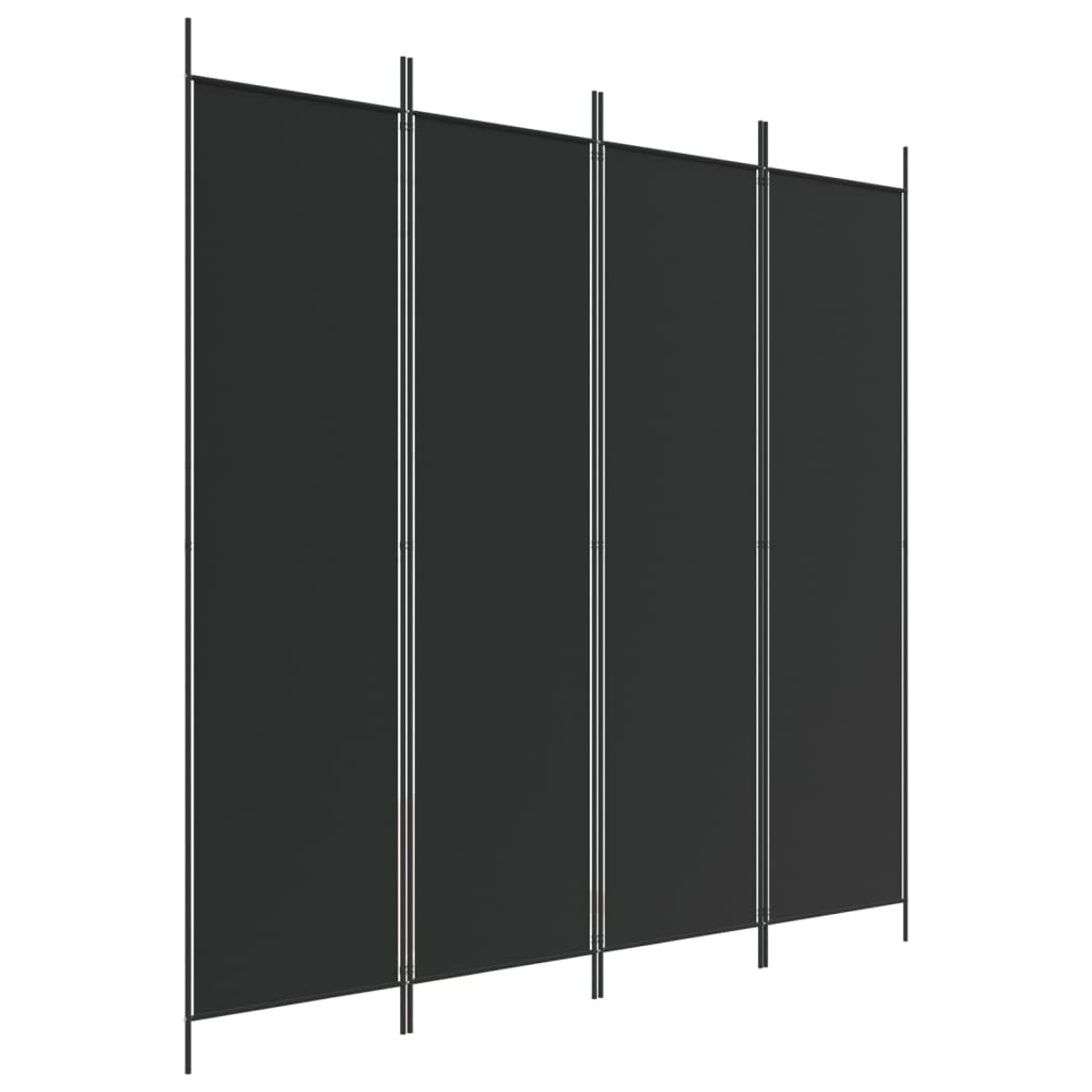 4-panels romdeler stoff - svart, 200 x 200 cm, 1, 4 - number 2.
