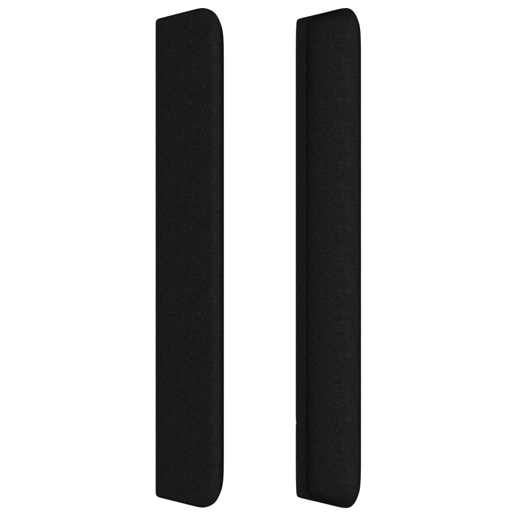 Sengegavl med kanter stof - sort, 93 x 16 x 118/128 cm, 1 - number 4.