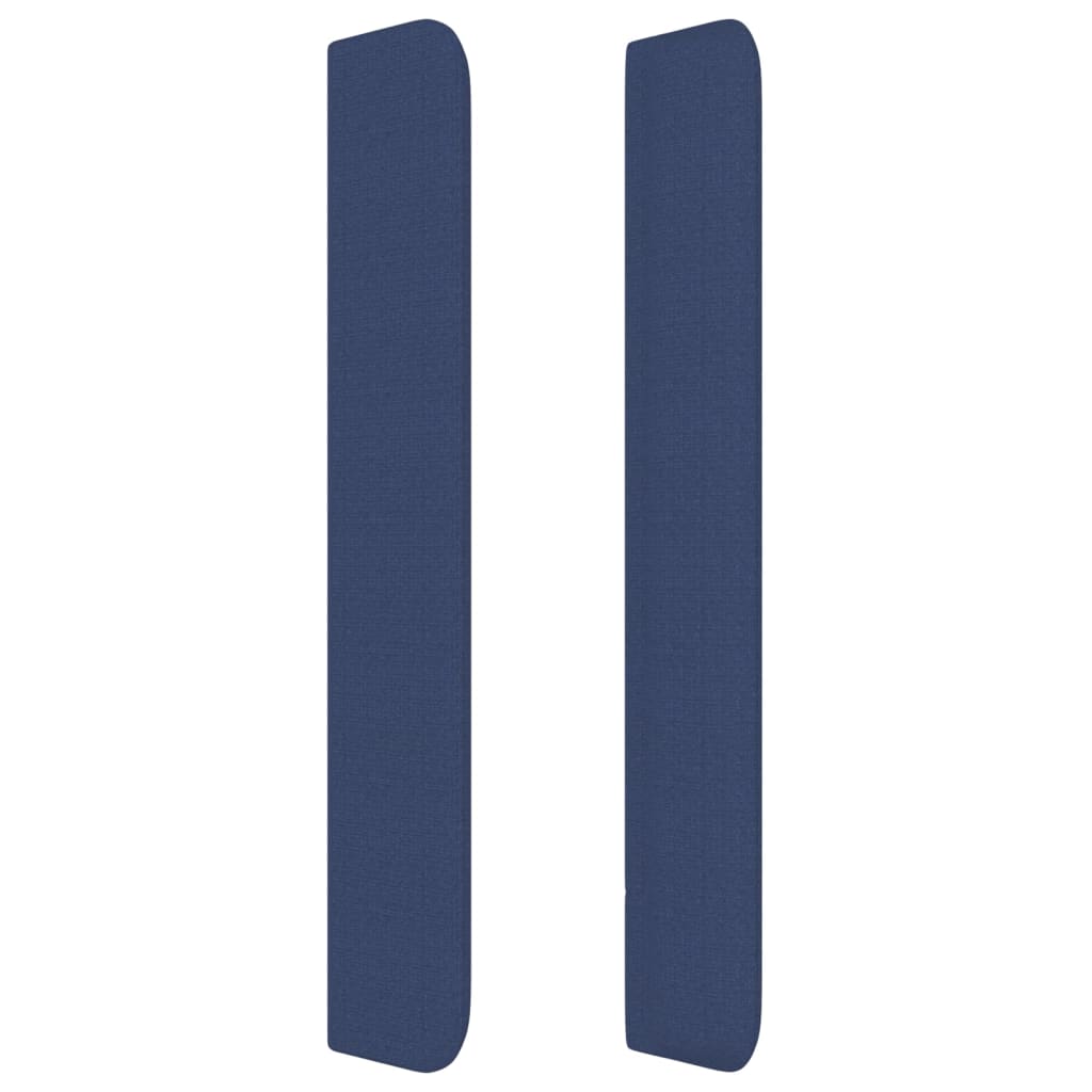 Sengegavl med kanter stof - blå, 103 x 16 x 118/128 cm, 1 - number 4.