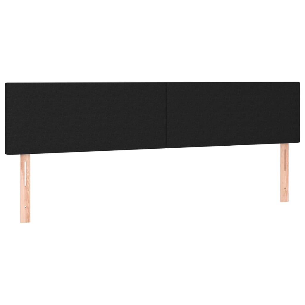 Sengegavl med led-lys stof - sort, 180 x 5 x 78/88 cm, 1 - number 4.