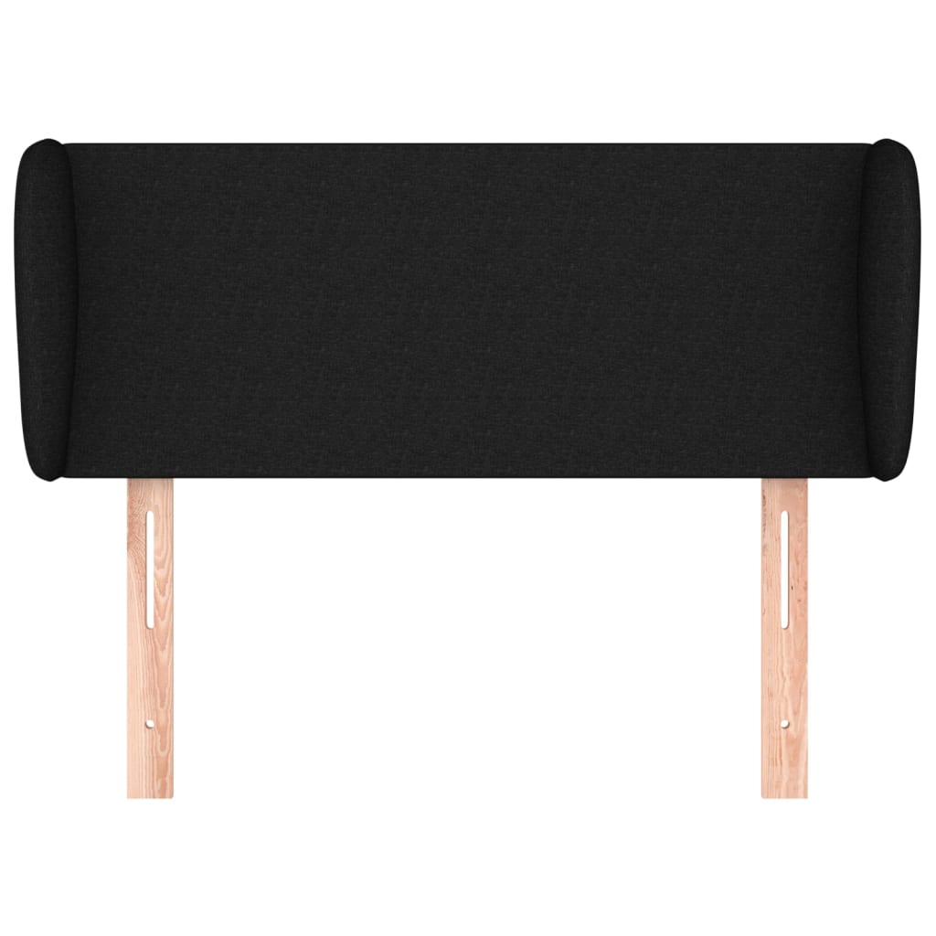 Sengegavl med stoffkanter - svart, 93 x 23 x 78/88 cm, 1 - number 3.