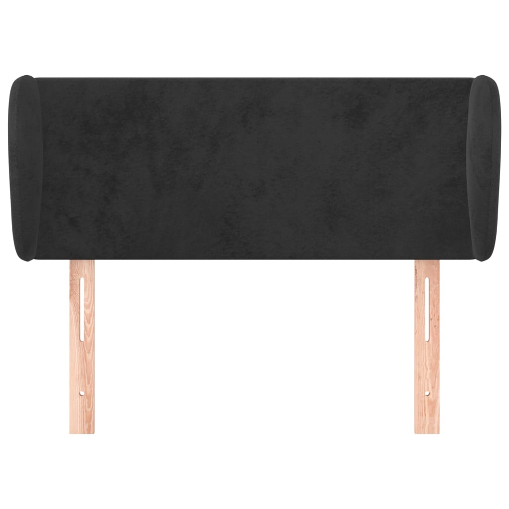Zagłówek łóżka z krawędziami aksamitnymi - czarny, 83 x 23 x 78/88 cm, 1 - number 3.