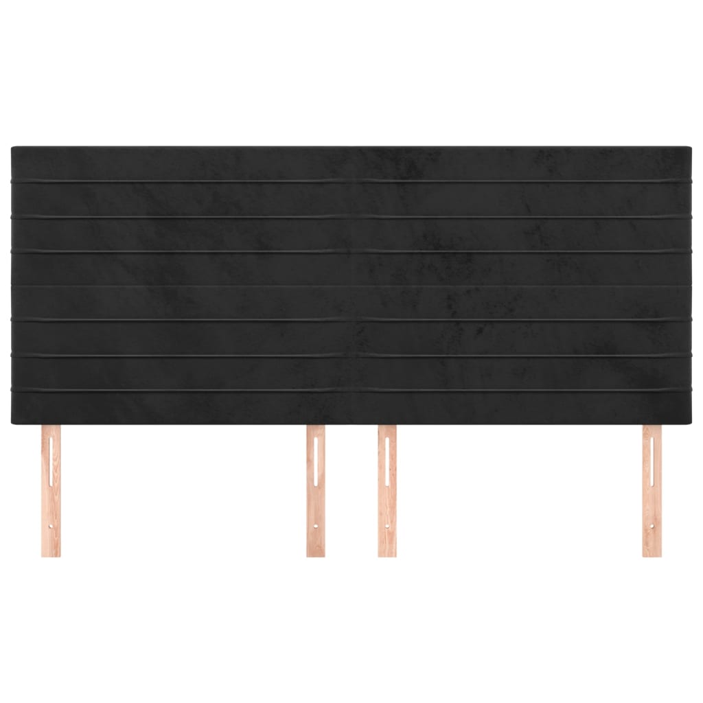 Pcs pro postele. 90x5x78/88 cm velvet - černá, 180 cm, 1, vysoká - number 3.