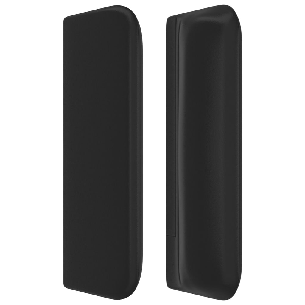 Senghode med kanter kunstig skinn - svart, 83 x 16 x 78/88 cm, 1 - number 4.