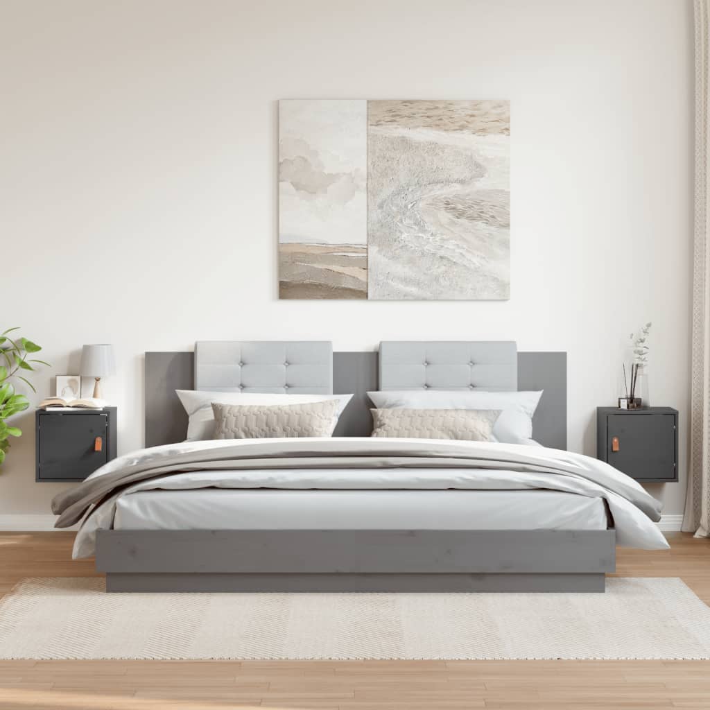 Overskap stk. 31,5x30x30 cm massiv furu - grå, 2, 1 - number 1.