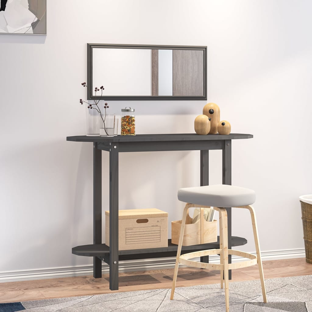 Konsola 110x40x80 cm sosna lita - szary, 1 - number 1.