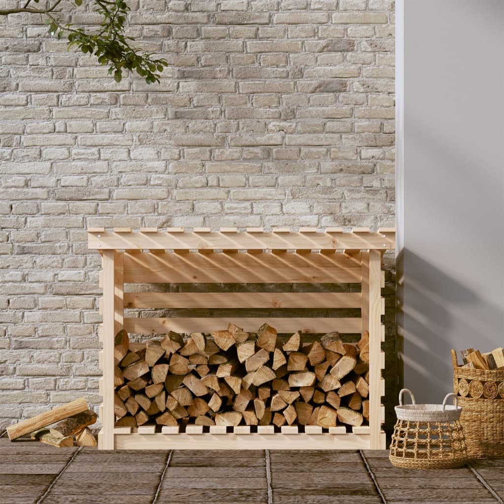 Firewood rack solid pine - white, 108 x 64.5 x 78 cm - number 3.