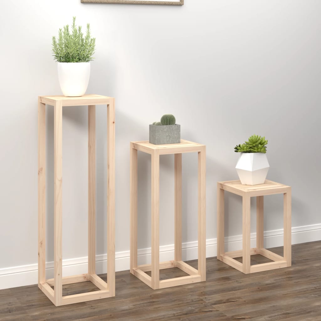 Plant stands pcs. solid pine - natural colored, 3 - number 3.
