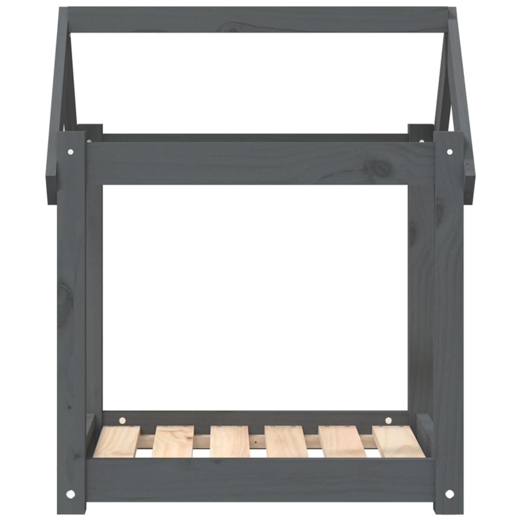 Lit pour chien en pin massif - gris, 61 x 50 x 70 cm - number 5.