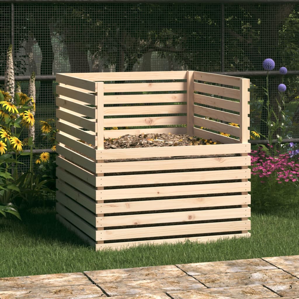 Compost bin solid pine - natural colour, 100 x 100 x 102 cm, 1 - number 1.