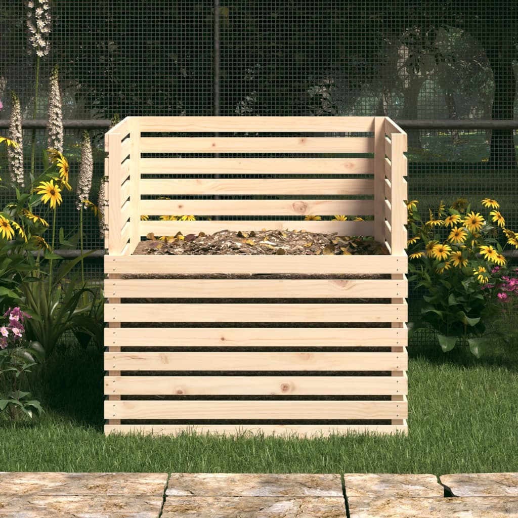 Compost bin solid pine - natural colour, 100 x 100 x 102 cm, 1 - number 3.