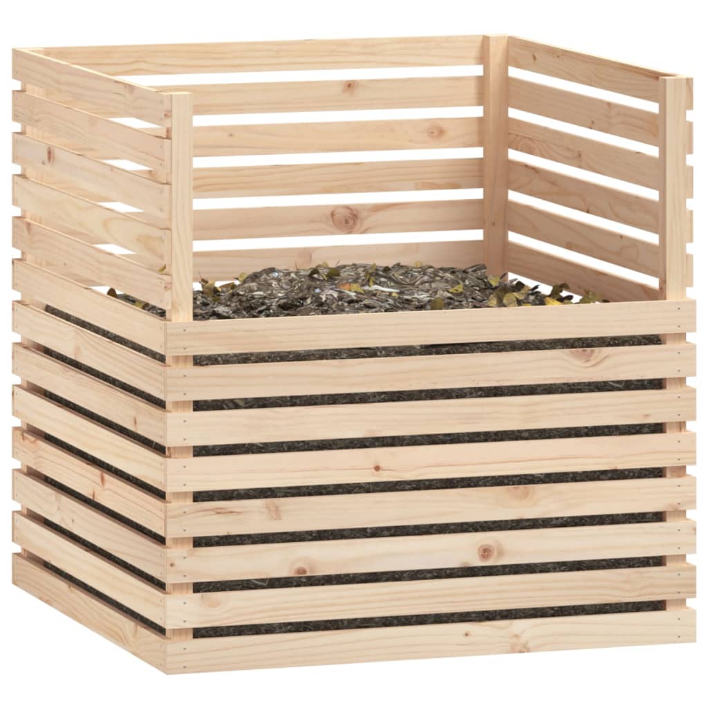 Compost bin solid pine - natural colour, 100 x 100 x 102 cm, 1 - number 4.