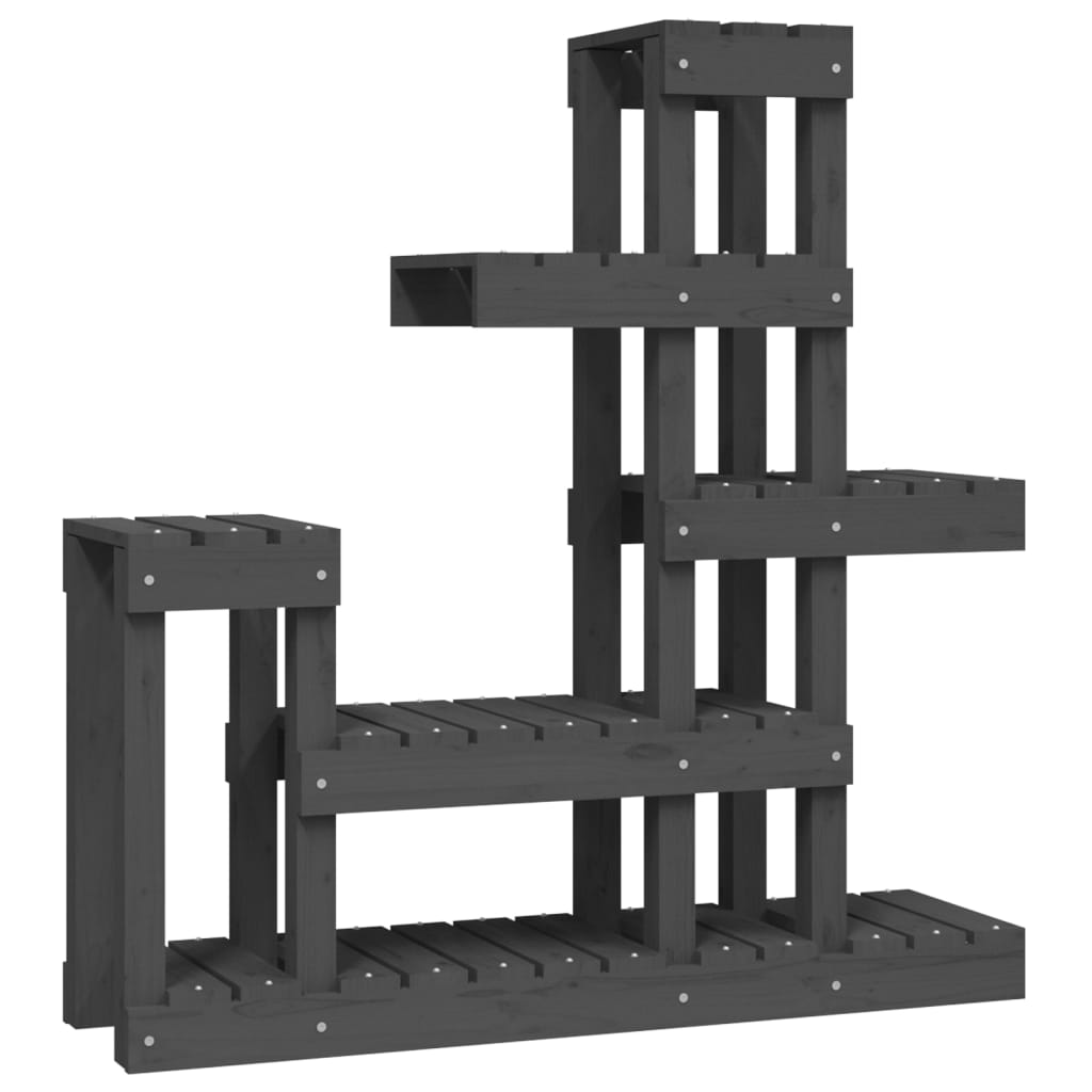Plantestativ 92x25x97 cm massivt fyrretræ grå - number 2.