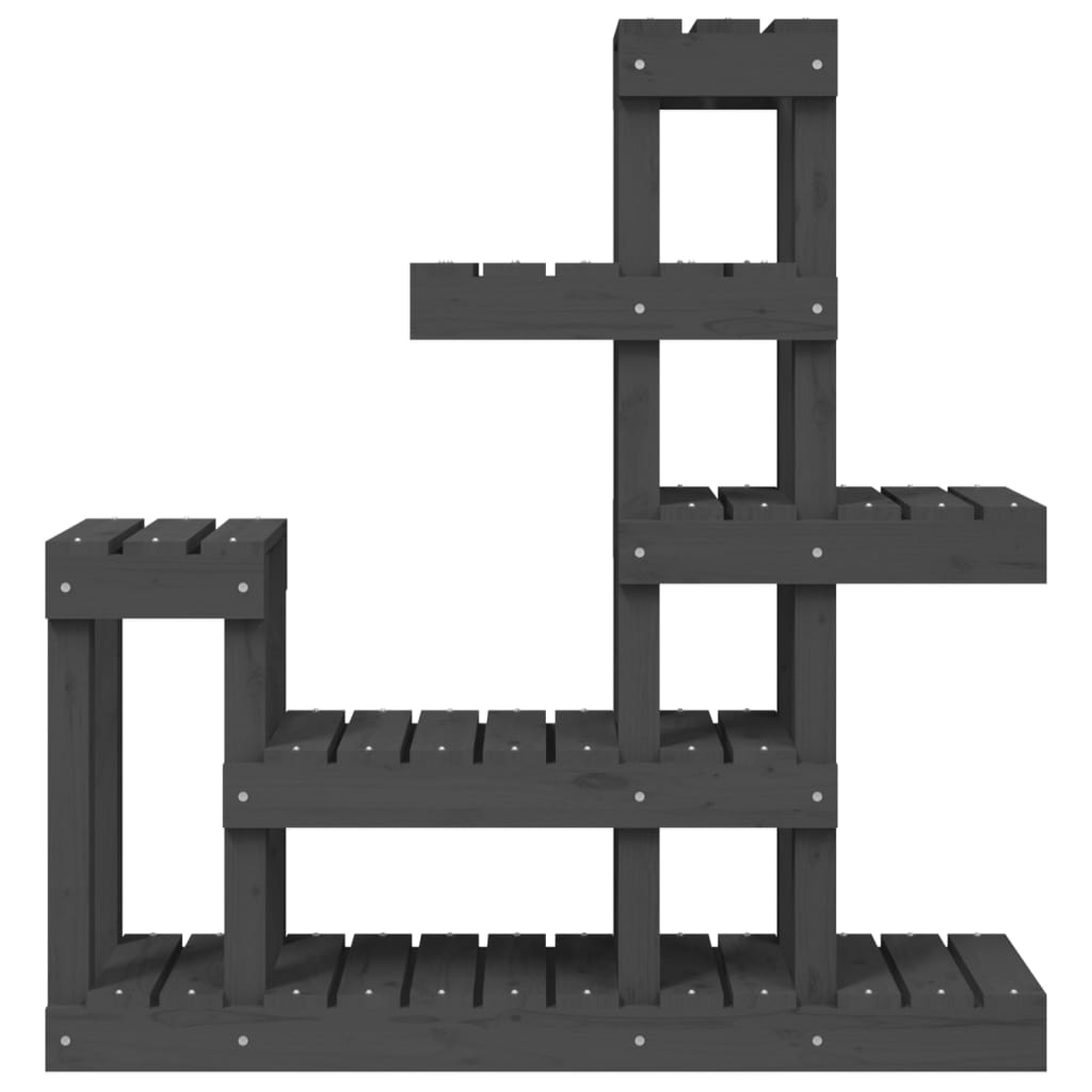Plantestativ 92x25x97 cm massivt fyrretræ grå - number 5.