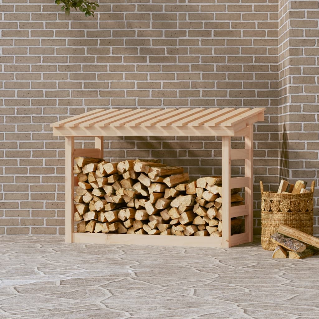 Brændestativ 108x64,5x78 cm massivt fyrretræ - naturfarvet, 108 x 64.5 x 78 cm - number 1.