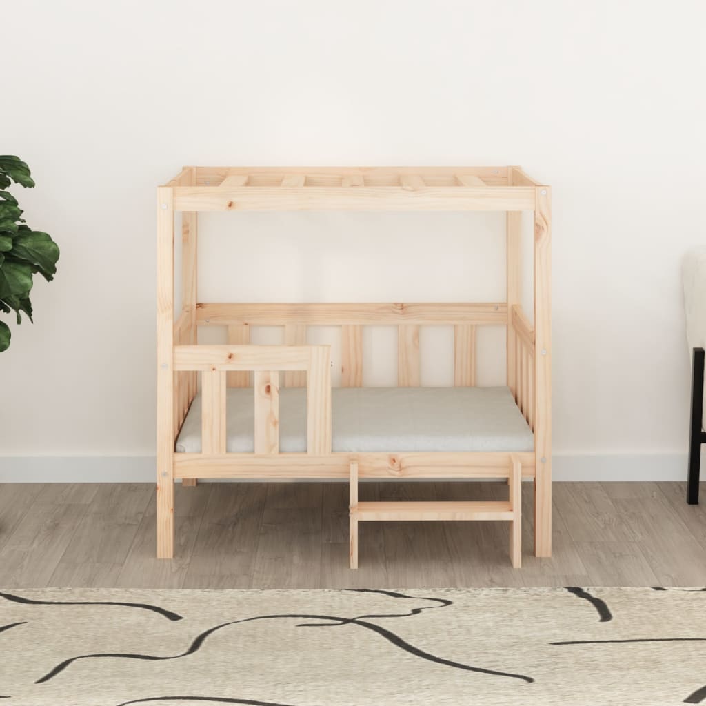 Lit pour chien 95,5x73,5x90 cm pin massif - noir, 65,5 x 43 x 70 cm - number 3.