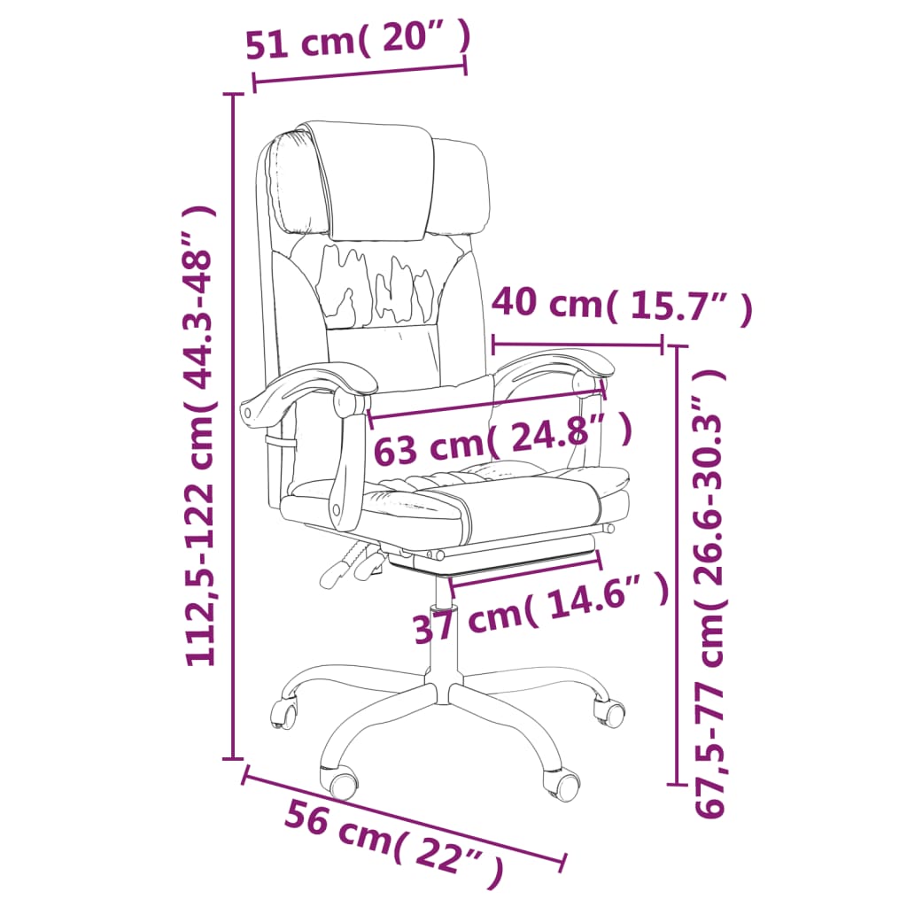 Kontorstol i kunstskinn - rosa, 1, ooo 4 - number 12.