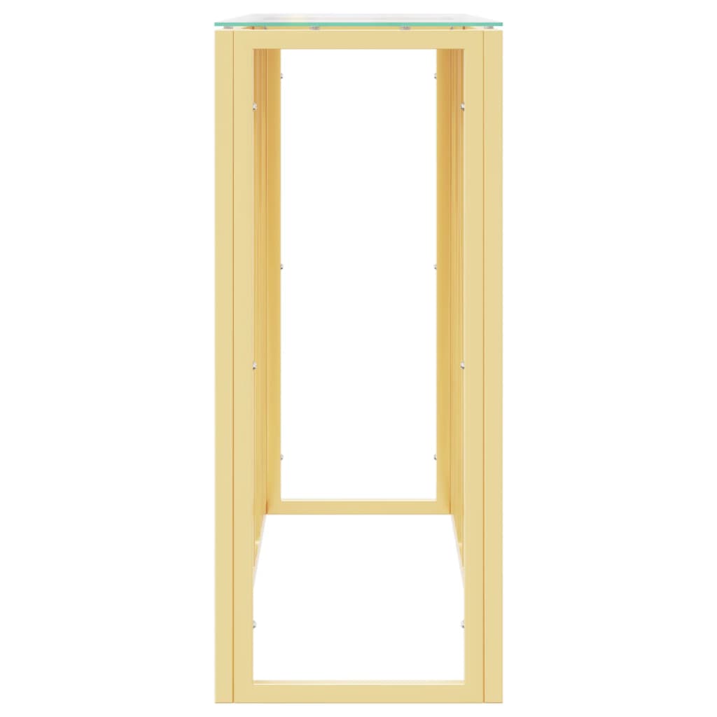 Konsollbord 110x30x70 cm rustfritt stål og - gull, 1, glass - number 4.