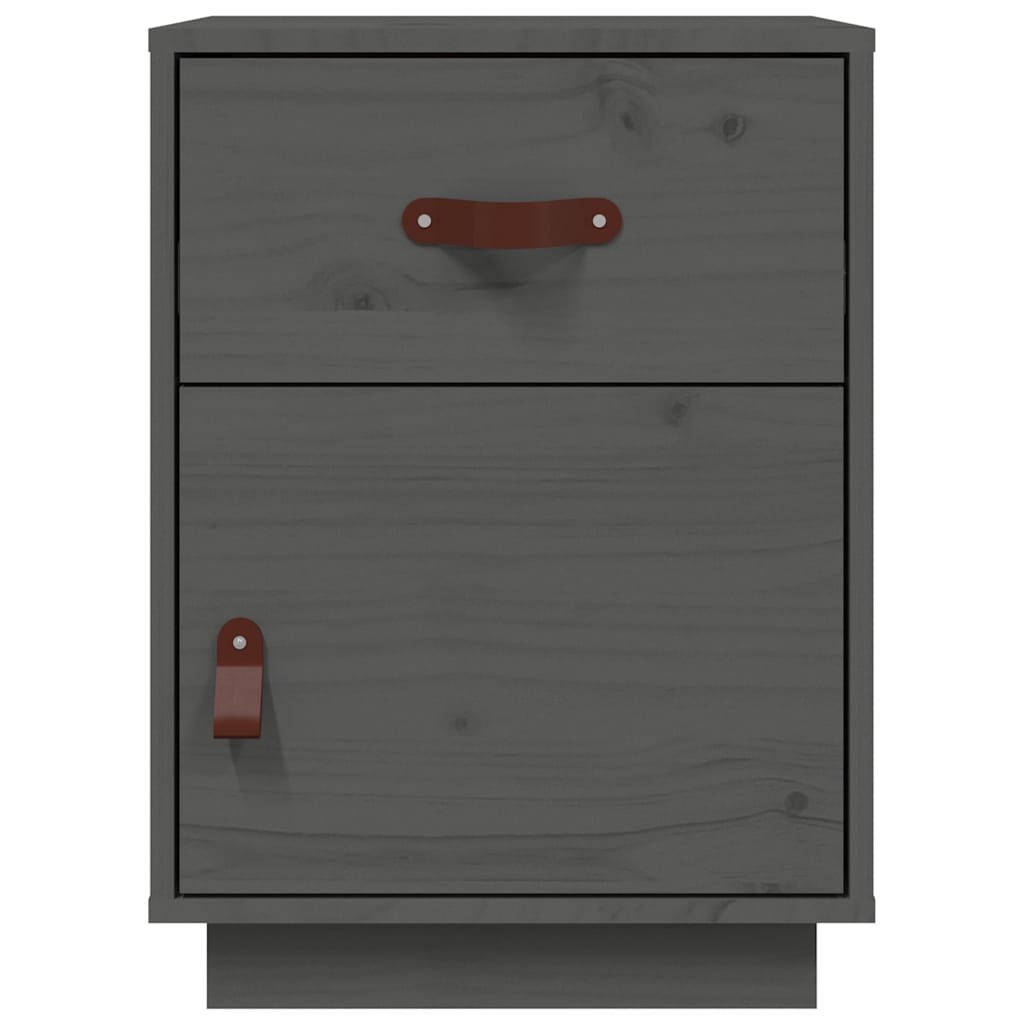 Noćni ormarić 40x34x55 cm puni bor - sivi, 1 - number 5.