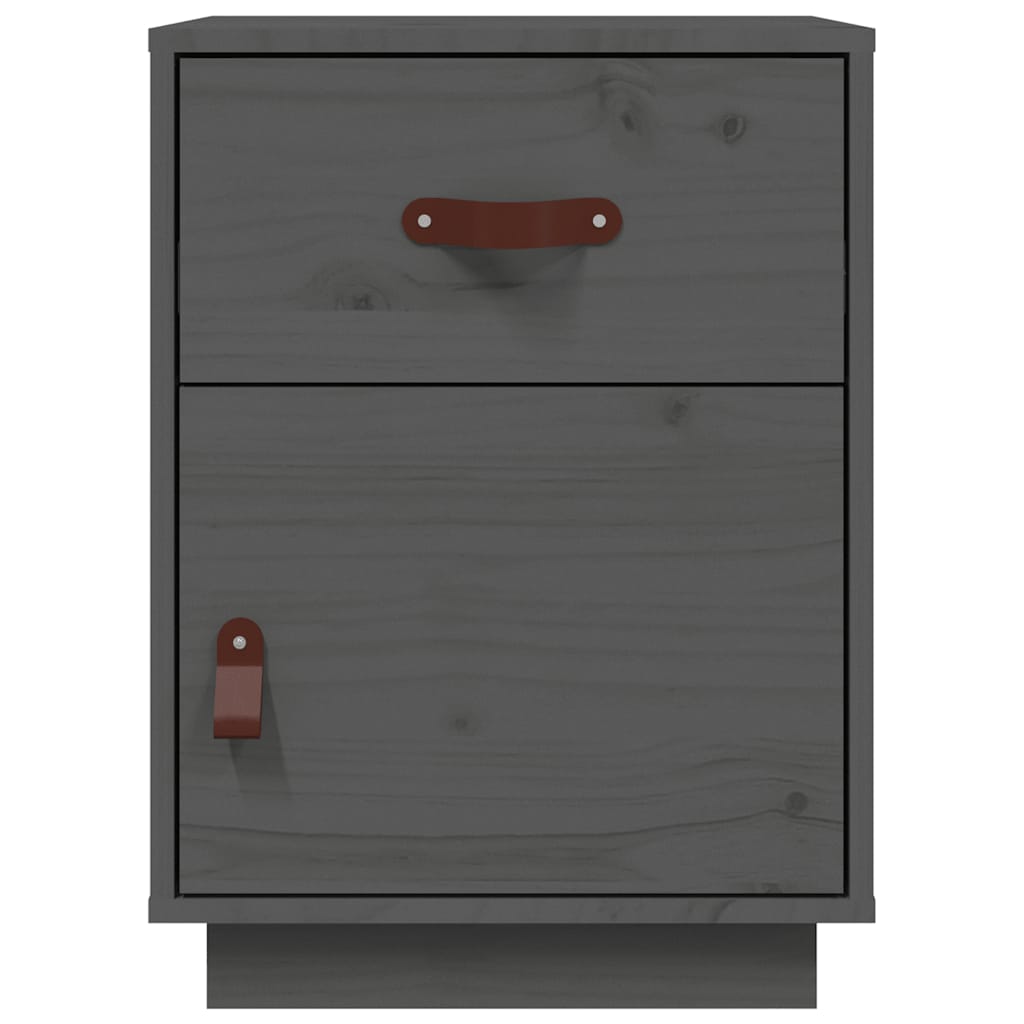 Sengeborde stk. 40x34x55 cm massivt fyrretræ - grå, 2 - number 5.