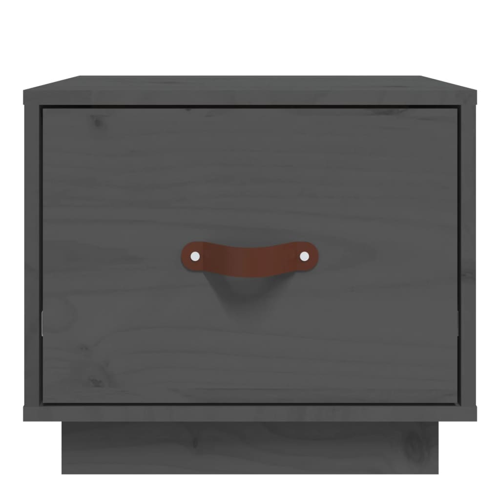 Sengebord 40x34x35 cm massivt fyrretræ - grå, 1 - number 5.