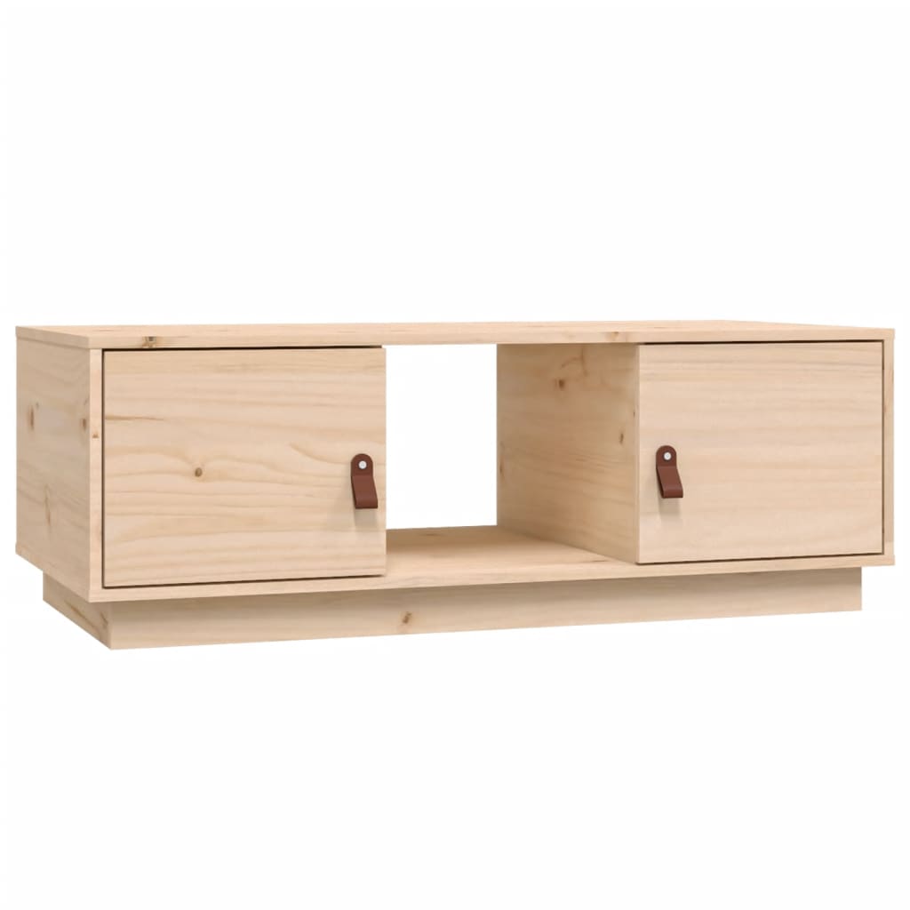 Sofabord 100x50x35 cm massivt fyrretræ - naturfarvet, 1 - number 2.