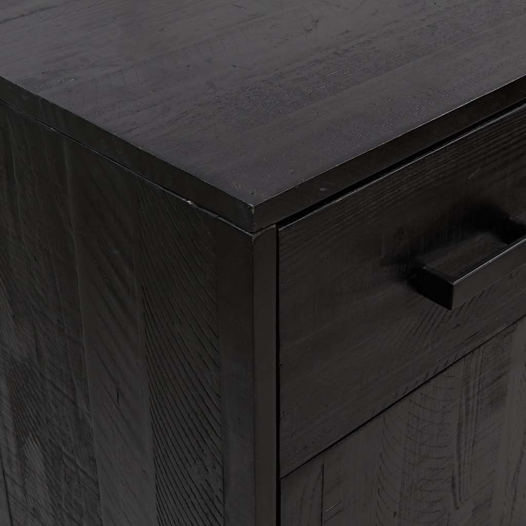 Shoe cabinet 75x40x110 cm solid pine black - number 6.