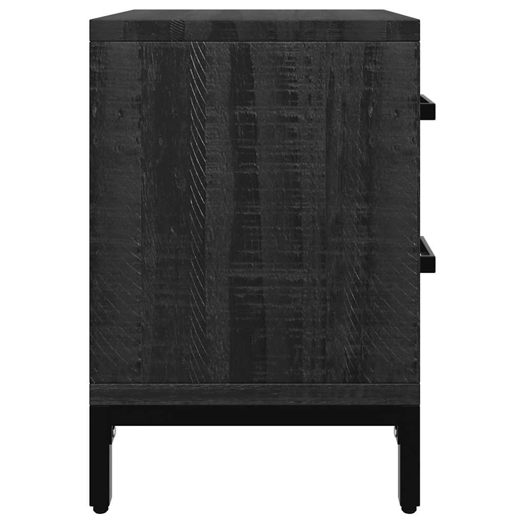 Noćni ormarić puni bor - crni, 36 x 30 x 45 cm, 1 - number 6.