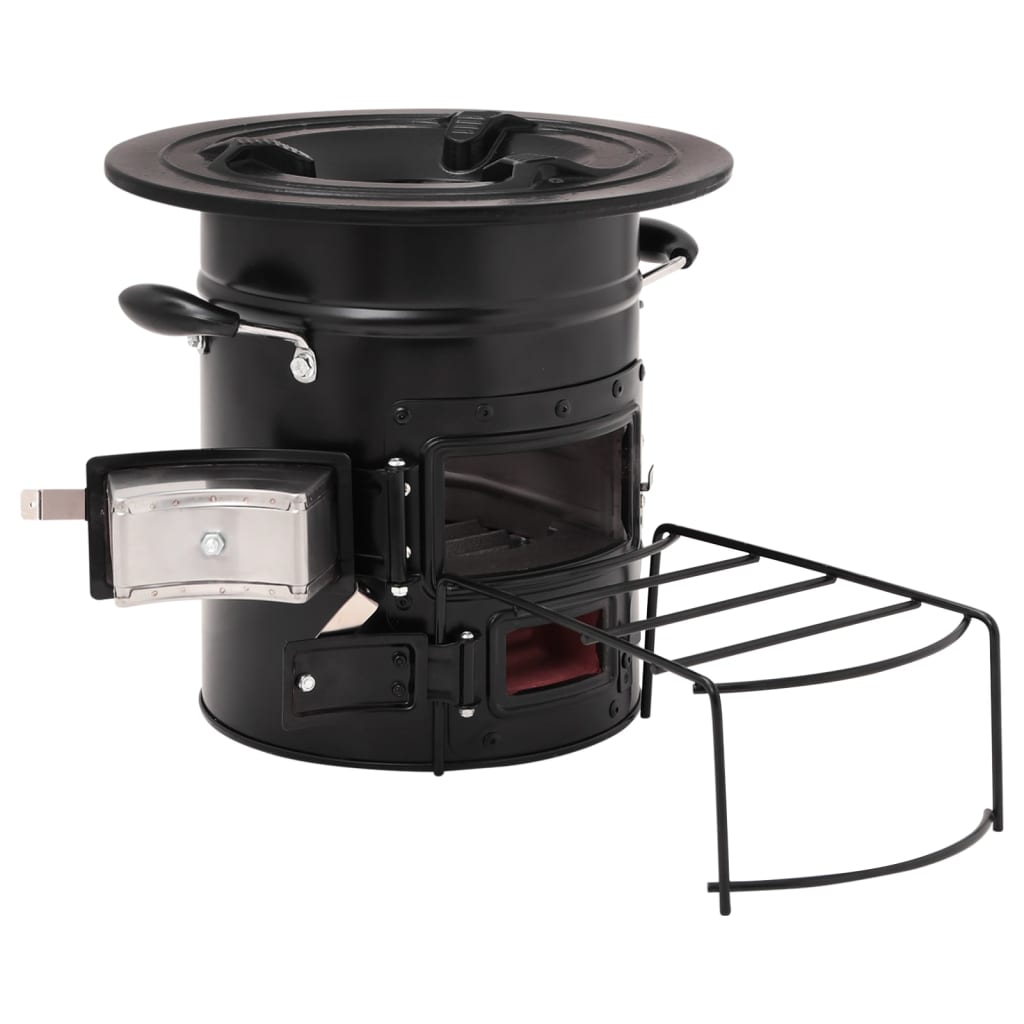 Camping stove for firewood 50x33.5x30.5 cm steel - black - number 2.