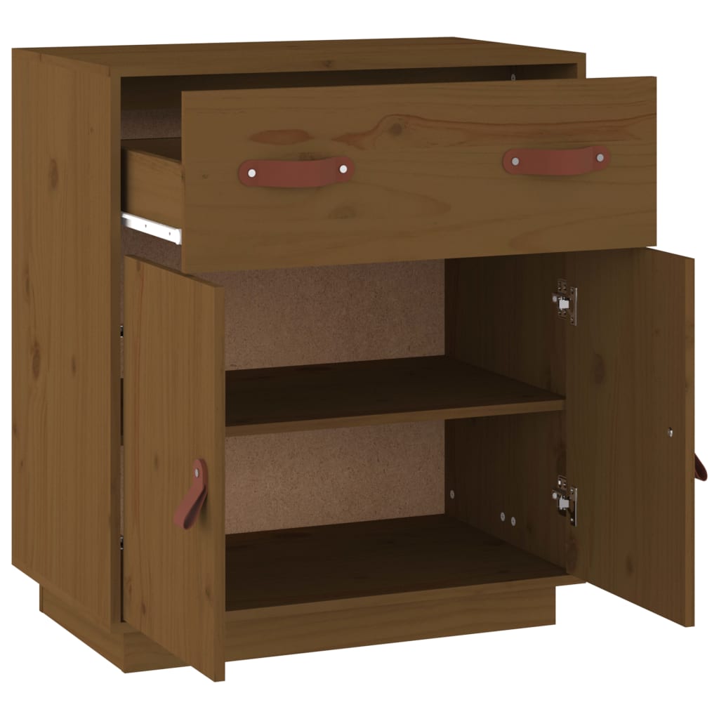 Credenza 65,5x40x75 cm pino massello marrone dorato - color miele, 1 - number 4.